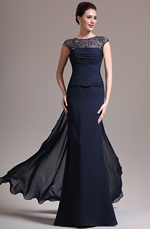 eDressit 2013 Nouveautés Elégante Col Rond Dentelle Bleu Foncé Robe Mère de Mariée (26134705)
