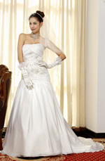 eDressit Rein Weiß Glanz Perlens und Lace Brautkleid (01092707)