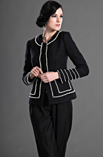 eDressit Elegant Black with Sleeves Wear to Work Suit (03122300)