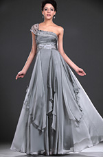 eDressit Neu Reizend Ein-Schulter Grau Abendkleid (00118208)