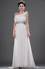 eDressit Elegant White One Shoulder Wedding Dress (01111107)
