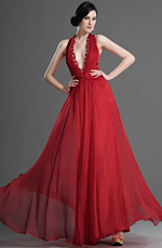 eDressit Sexy Halter Deep V cut Red Evening Dress (00128502)