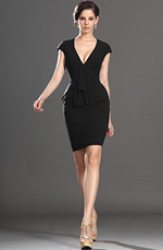 eDressit 2013 Neu Artikel Elegant Schwarz Kurze Ärmel Cocktail Abendkleid Ballkleid (03130800)