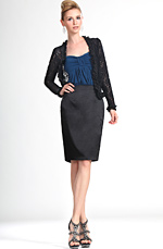 eDressit Neu Schwarz Spitze Office/Büro Jacket (03111600)