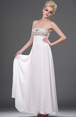 eDressit New White Strapless Beaded Eveing Dress