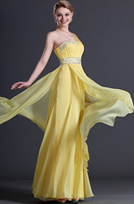 eDressit Magnifique Bretelle Seule Jaune Robe de Gala/Robe de Soirée (00121103)