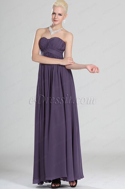 eDressit Sweetheart Neckline Strapless Purple Evening Dress (00123206)