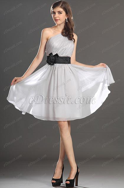 light grey cocktail dress