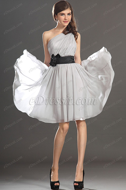 light grey cocktail dress