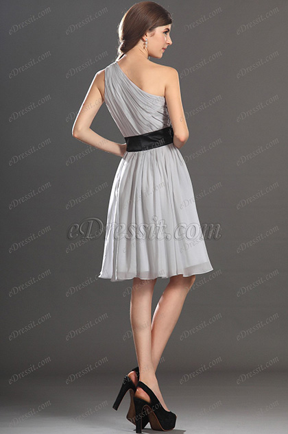 light grey cocktail dress