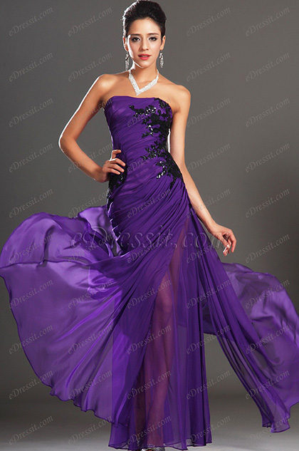 eDressit New Gorgeous Strapless Purple Evening Dress (00135006)