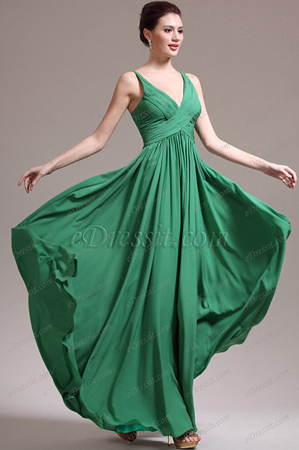 eDressit New Adorable Green Sexy V-cut Evening Dress (00137404)