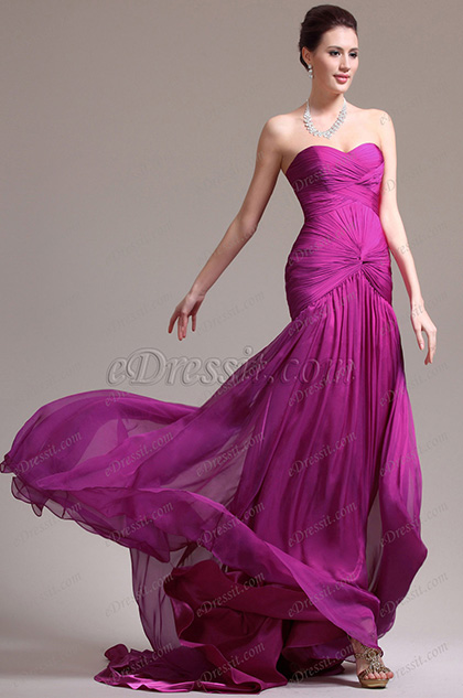 magenta evening dress