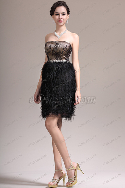 eDressit New Fabulous Strapless Little Black Cocktail Dress Party Dress ...