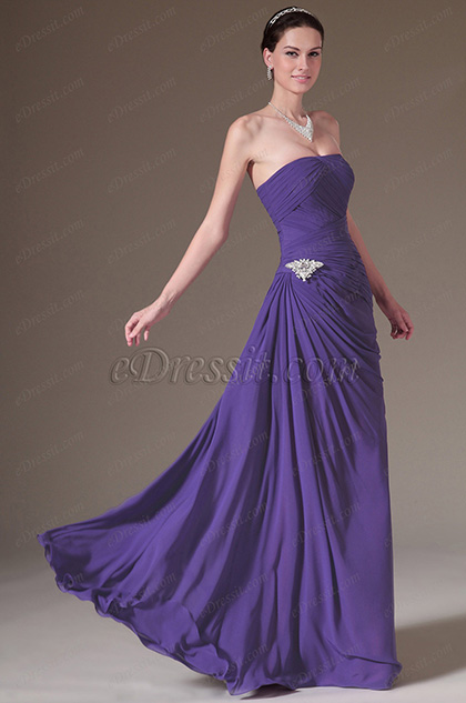 eDressit Purple Strapless Ruched A-Line Prom Dress (00141806)