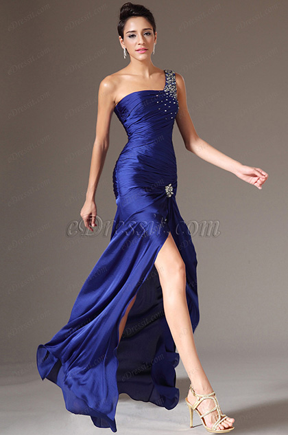 eDressit Blue Single-Strap High Slit Evening Gown/Prom Dress (00140205)