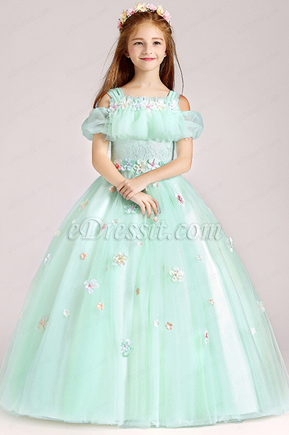 Tulle Handmade Wedding Flower Girl Party Dress 