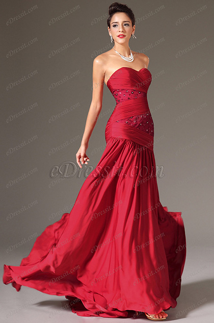 EDressit Red Strapless Sweetheart Formal Dress 00140417 girl-in-pearls-a-lonestar-state-of-southern-pearl-necklace-outfit