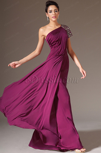 eDressit Beaded Single Short Sleeve Evening Gown (02143412)