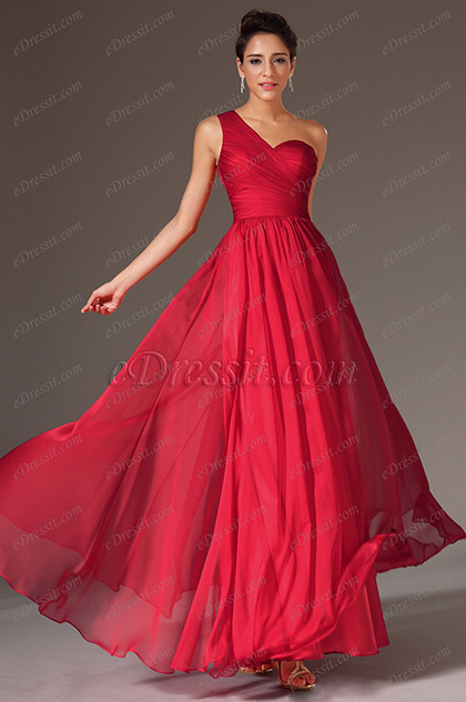 one shoulder sweetheart dress