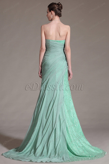 eDressit Stunning Green Strapless Evening Gown (00146704)