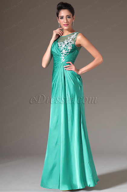 eDressit Turquoise Embroidered Empire Prom Dress (00141904)