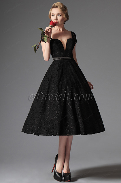 black vintage prom dress