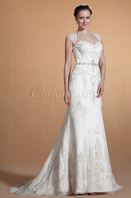 Graceful Detachable Straps Sweetheart Wedding Gown C37145707