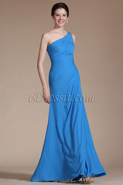Graceful One shoulder Bridesmaid Dress Evening Dress (C00146205)