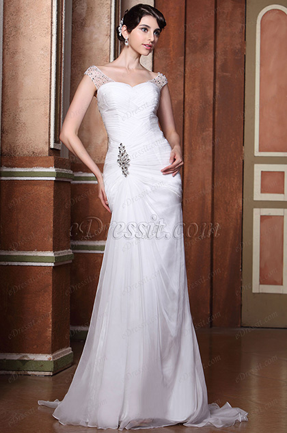 fully beaded wedding gown