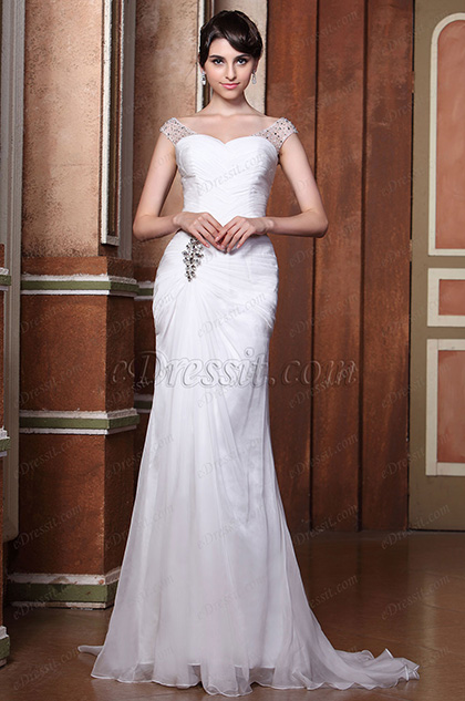 fully beaded wedding gown