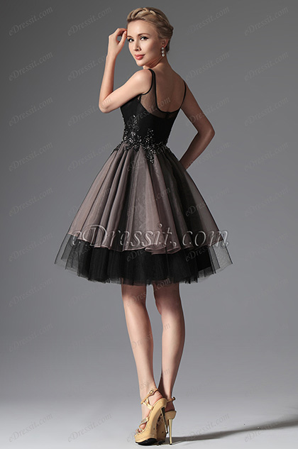 eDressit Black Straps Cocktail Dress Party Dress (04144200)