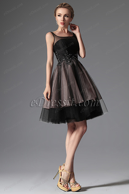 eDressit Black Straps Cocktail Dress Party Dress (04144200)