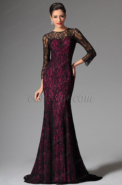 eDressit Black Overlace Long Evening Prom Ball Gown (02147112)