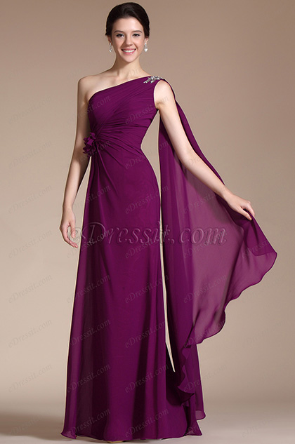 One Shoulder Evening Dress Prom Gown (C00141317)