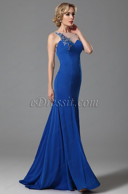 elegant blue evening gowns