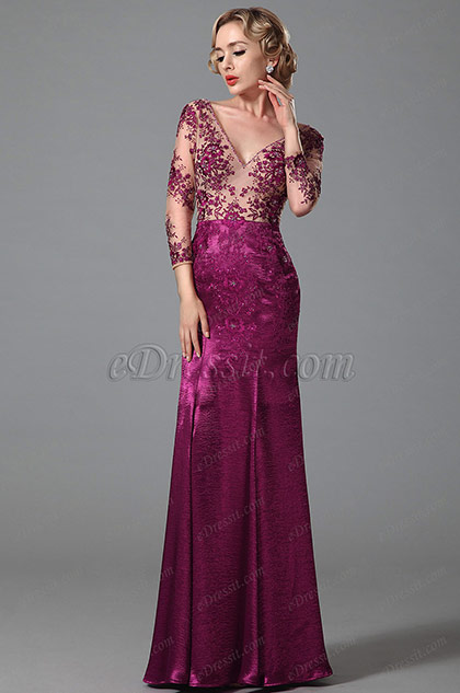 Stunning Long Sleeves Evening Gown With Embroidery Details (02152312)