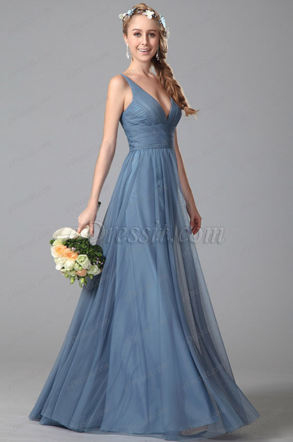 eDressit V Neck Sleeveless Bridesmaid Dress Evening Dress