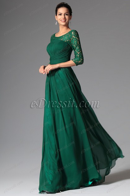 Dark Green Mother of the Bride Dress
