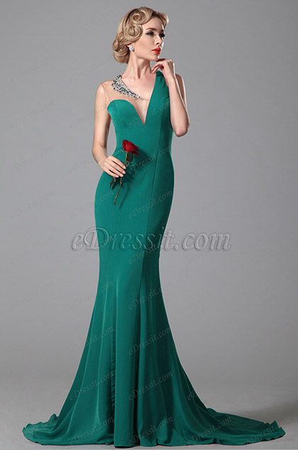 polyester evening gowns