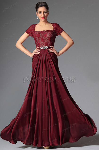 burgundy mother of the bride dresses with sleeves