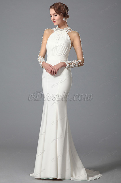 trumpet wedding dress long sleeve