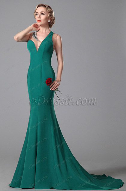 polyester evening gowns