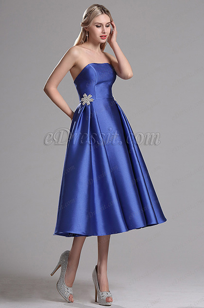 eDressit Blue Strapless Party Cocktail Dress (04161505)