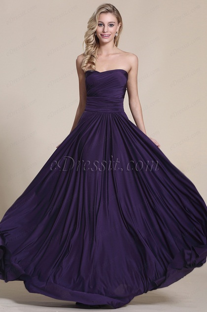 Convertible Elegant Purple Evening Dress Bridesmaid Dress