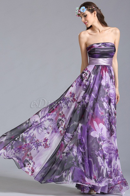 strapless floral