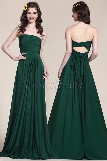 dark green bridal dress