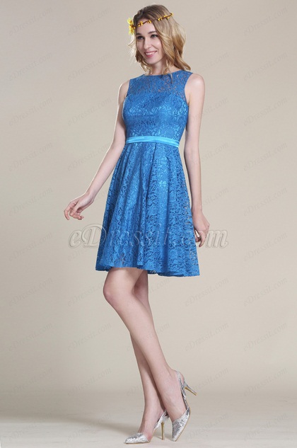 eDressit Blue Lace Bridesmaid Dress Cocktail Dress (07152605)
