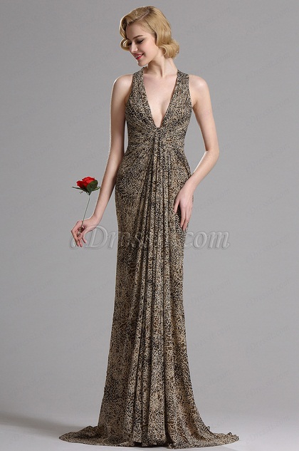 animal print evening gown