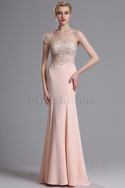 eDressit Pink Illusion Neckline Beaded Mermaid Prom Gown (02163601) eDressit Pink Illusion Neckline Beaded Mermaid Prom Gown (02163601)